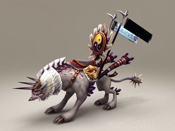 White Wolf Mount Low Poly Free 3d Model Max Vray
