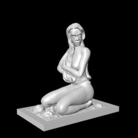 White Woman Statue 3d model