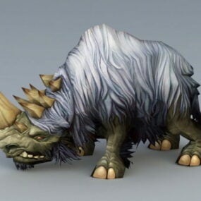 Witte wolharige neushoorn 3D-model