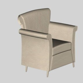 White Accent Chair 3d model