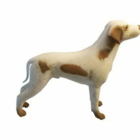 Modelo 3D de animal de cachorro branco e castanho