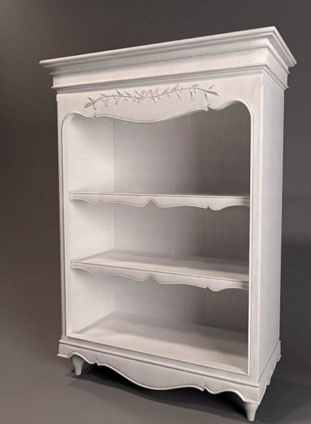 White Antique Bookshelf Free 3d Model Max Vray Open3dmodel