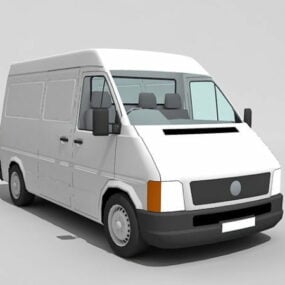 Mô hình 3d Van chở hàng màu trắng