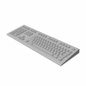 सफ़ेद कंप्यूटर कीबोर्ड 3डी मॉडल