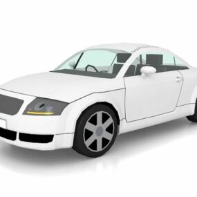 White Coupe Car 3d model