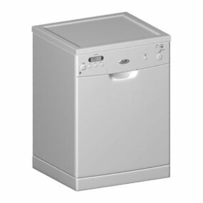 White Dishwasher 3d model