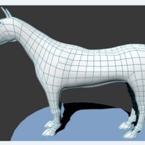 Weißes Pferdetier 3D-Modell