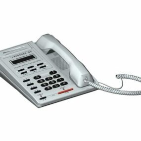 White Office Telephone 3d model