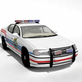 White Police Car 3d model
