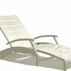 כסאות נוח לבנים דגם תלת מימד ריהוט