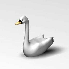 Evropa Bílá Labuť pták 3D model
