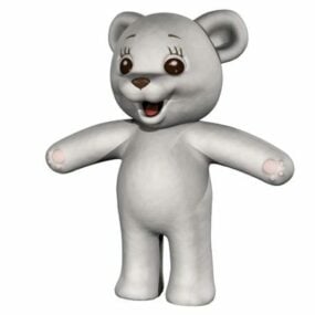 White Teddy Bear 3d model
