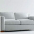 Белый двухместный диванчик с мягкой обивкой