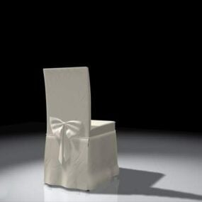 Modello 3d della sedia da sposa bianca