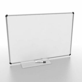 Whiteboard med pennebrett 3d-modell