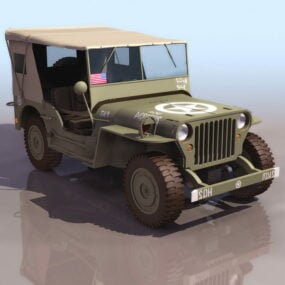 3д модель джипа Willys Mb Usarmy