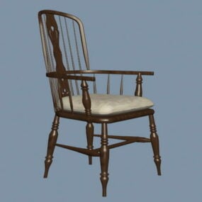 温莎椅带扶手 3d model