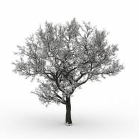 Modello 3d dell'albero di neve invernale