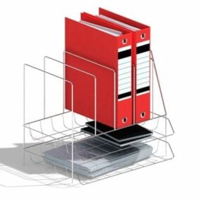 Wire Desk Organizer With File Folder 3d model