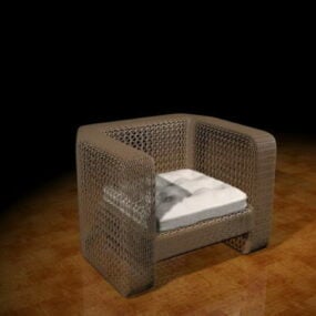 Modello 3d della poltrona per divano in rete metallica