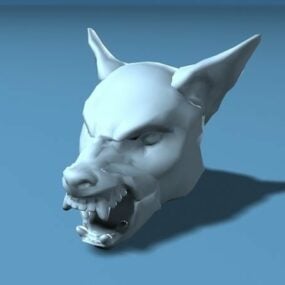 Crâne de tête de loup modèle 3D