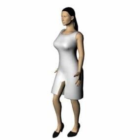 Personnage femme en robe fourreau modèle 3D