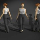 Character Woman In Walking Pose
