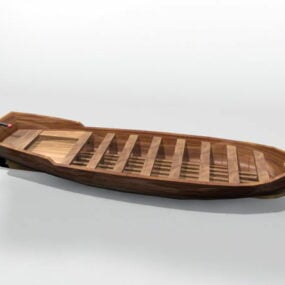 木製カヌー3Dモデル