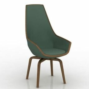 Krzesło z drewnianą podstawą Model 3D