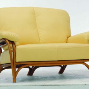 Mẫu ghế sofa bọc nệm chân gỗ 3d