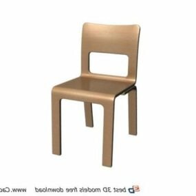 Modelo 3d de cadeira infantil de madeira para móveis