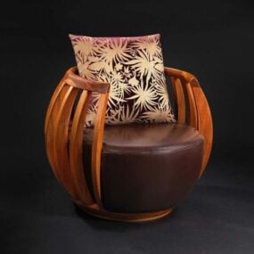 مبلمان چوبی کلاسیک صندلی تفریحی مدل سه بعدی
