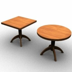 שולחן קפה מעץ ריהוט עתיק דגם תלת מימד