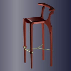 3d модель дерев'яного барного стільця