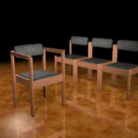 Wood Dining Chairs 3d model