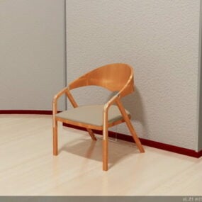 Wood Elbow Chair Furniture 3d model