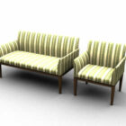 Trä tyg soffa Settee möbler