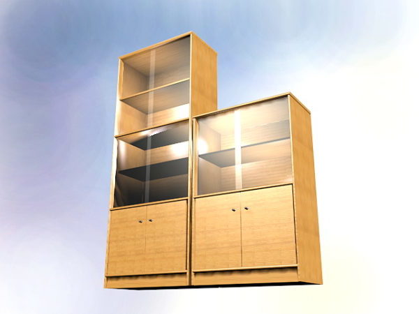 Wood Filing Cabinet With Glass Door