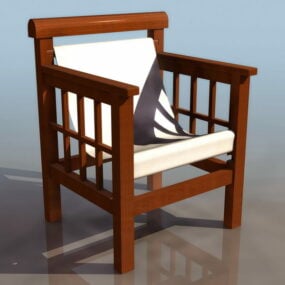 Chaise de loisirs en bois modèle 3D