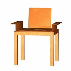Wood Office Chair Furniture 3d model