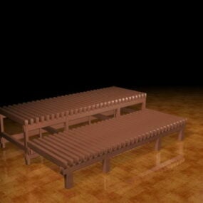 3д модель деревянной скамейки для патио