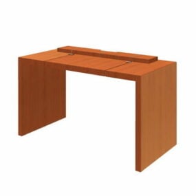Wood Reception Desk Furniture 3d model