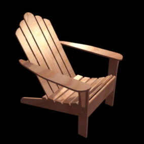 Houten fauteuil stoel 3D-model