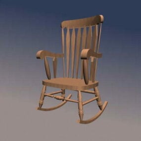 Wood Rocking Chair 3d model