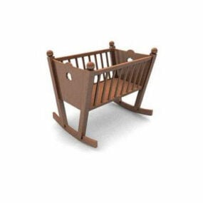 Wood Rocking Crib 3d model