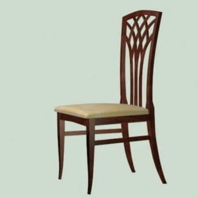 Wood Side Dining Chair 3d model