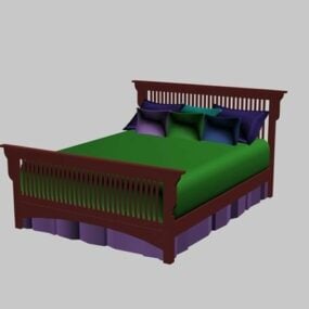 Wood Stickley Bed 3d model