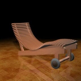Mô hình ghế tắm nắng gỗ 3d