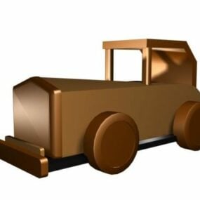 木のおもちゃの車 3Dモデル