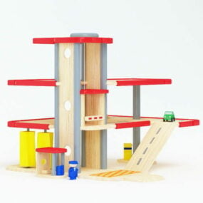 Juegos de juguetes de madera modelo 3d